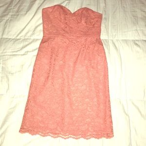 Coral lace dress